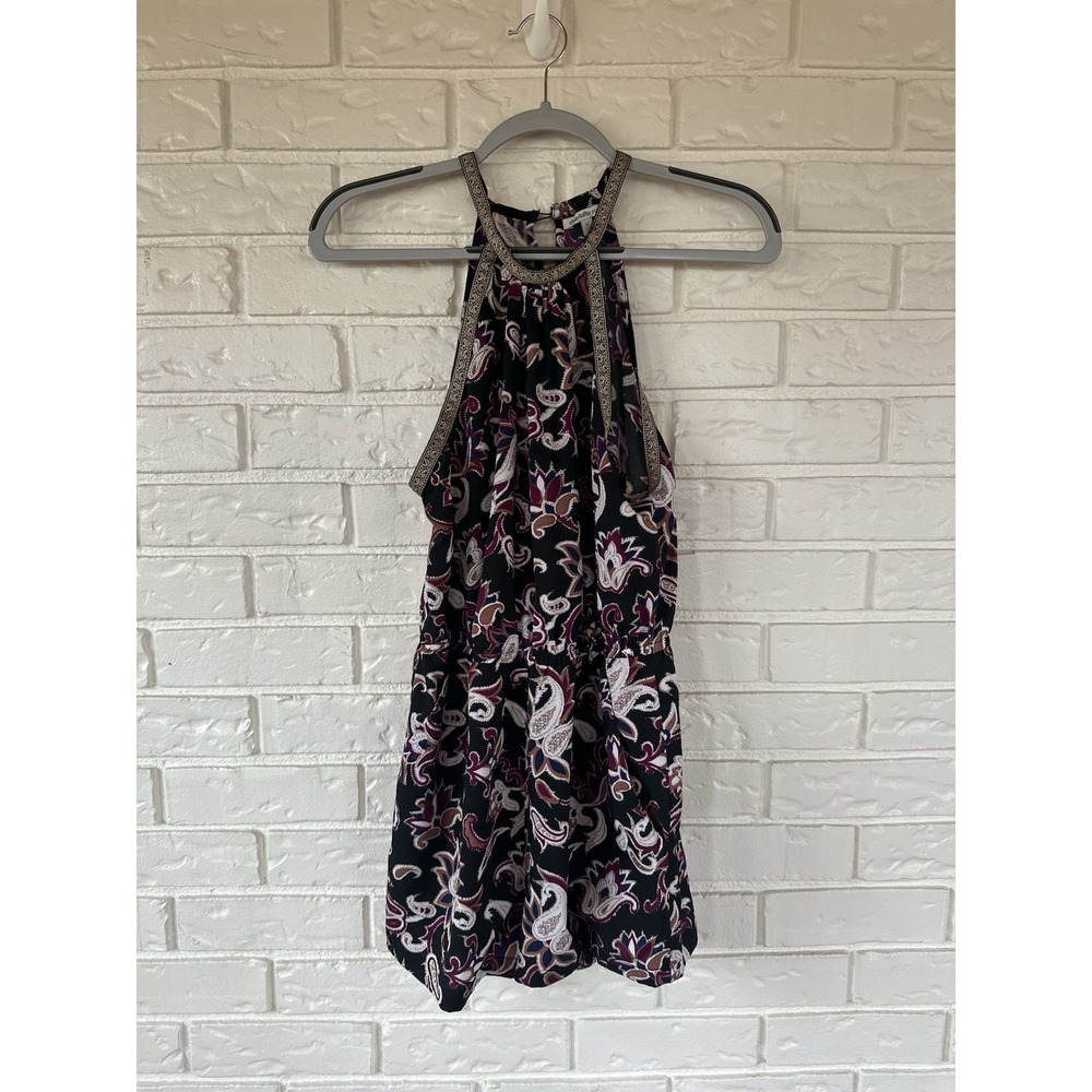 Charlotte Russe 90s Y2K Paisley Halter Romper Medium Boho Festival